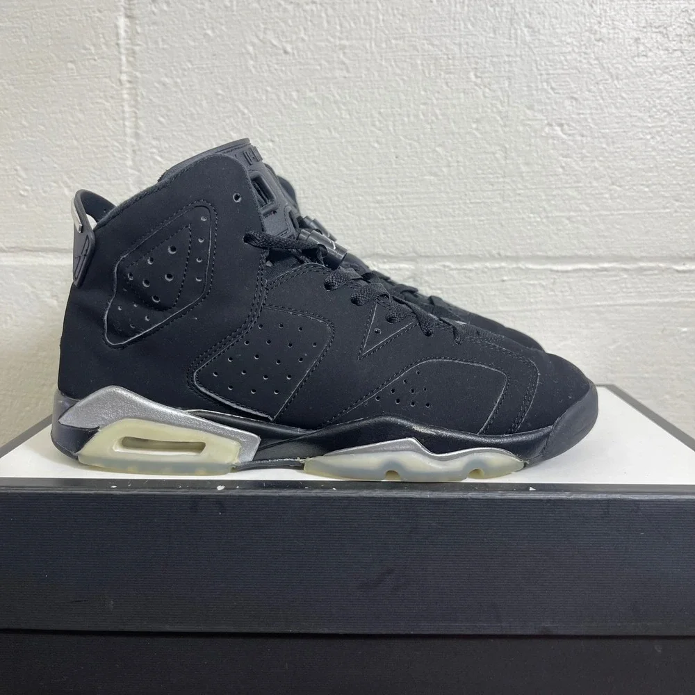 Nike Air Jordan 6 Retro GS Chrome Black DX2835-001 Sneakers Youth Size 7 Y‎